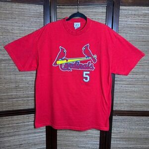 Vintage majestic St Louis Cardinals Albert Pujols T Shirt Mens Red MLB Jersey XL